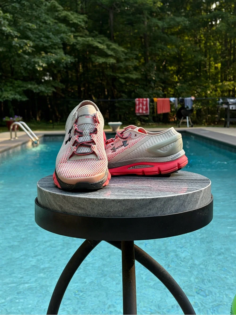 Under Armour Pink and Gray Athletic Running Shoes